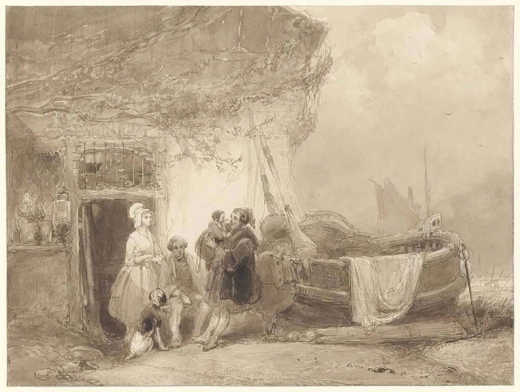 Pescatori davanti alla loro casa - Amsterdam Museum, legaat C.J. Fodor